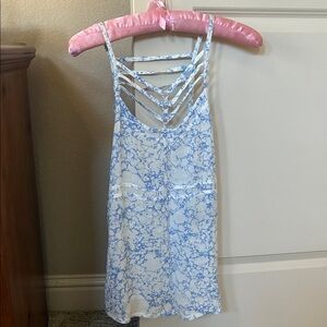 RVCA Blue and White Strappy Women's Top